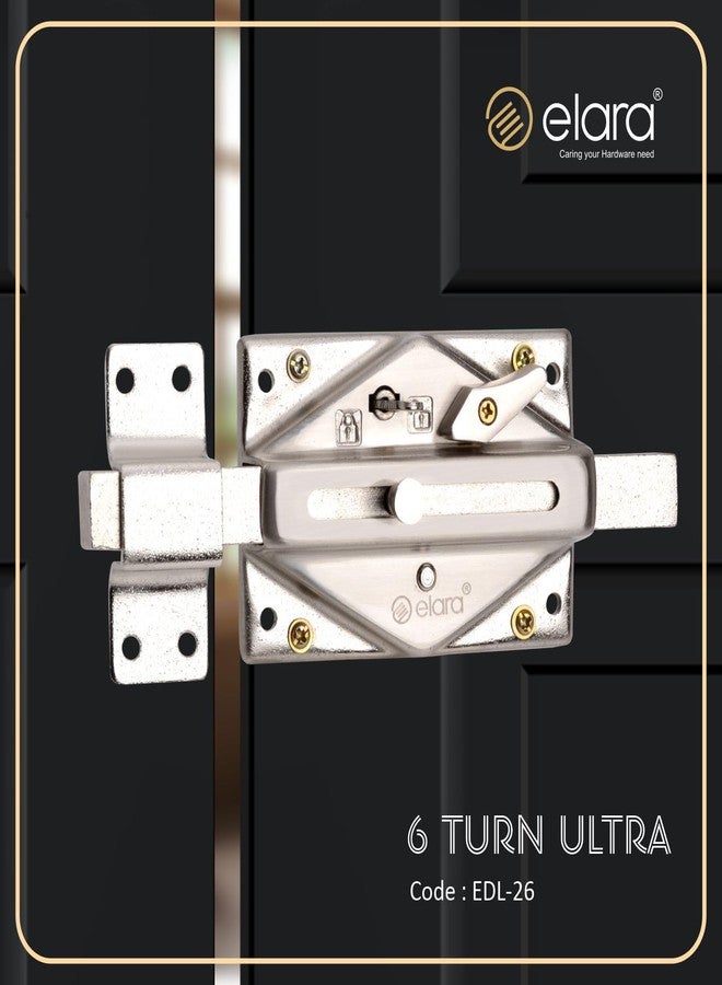 إلارا أقفال Elara Interlock Deadbolts مع ضمان لمدة 10 سنوات | قفل بست دورات للباب الرئيسي | قفل باب مفرد ومزدوج بمفتاح نحاسي فائق القوة بأربعة مفاتيح | للمكاتب | الغرف | قفل مصراع (EDL-26 SS) - Image 3